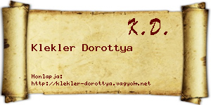 Klekler Dorottya névjegykártya